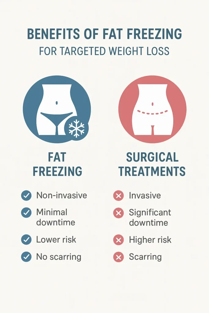 graphic showing the benefits of fat freezing Ruislip