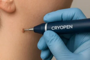 Person receiving skin tag removal Ruislip