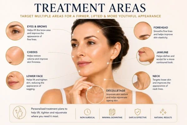 Areas of treatment for the ultimate lift tighten treatment Ruislip